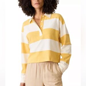 Marine Layer Cropped Rugby Polo Top